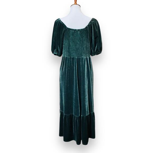 Chelsea & Violet Fall Frenzy Hunter Green Velvet Midi Dress Size Large NEW - Picture 7 of 14